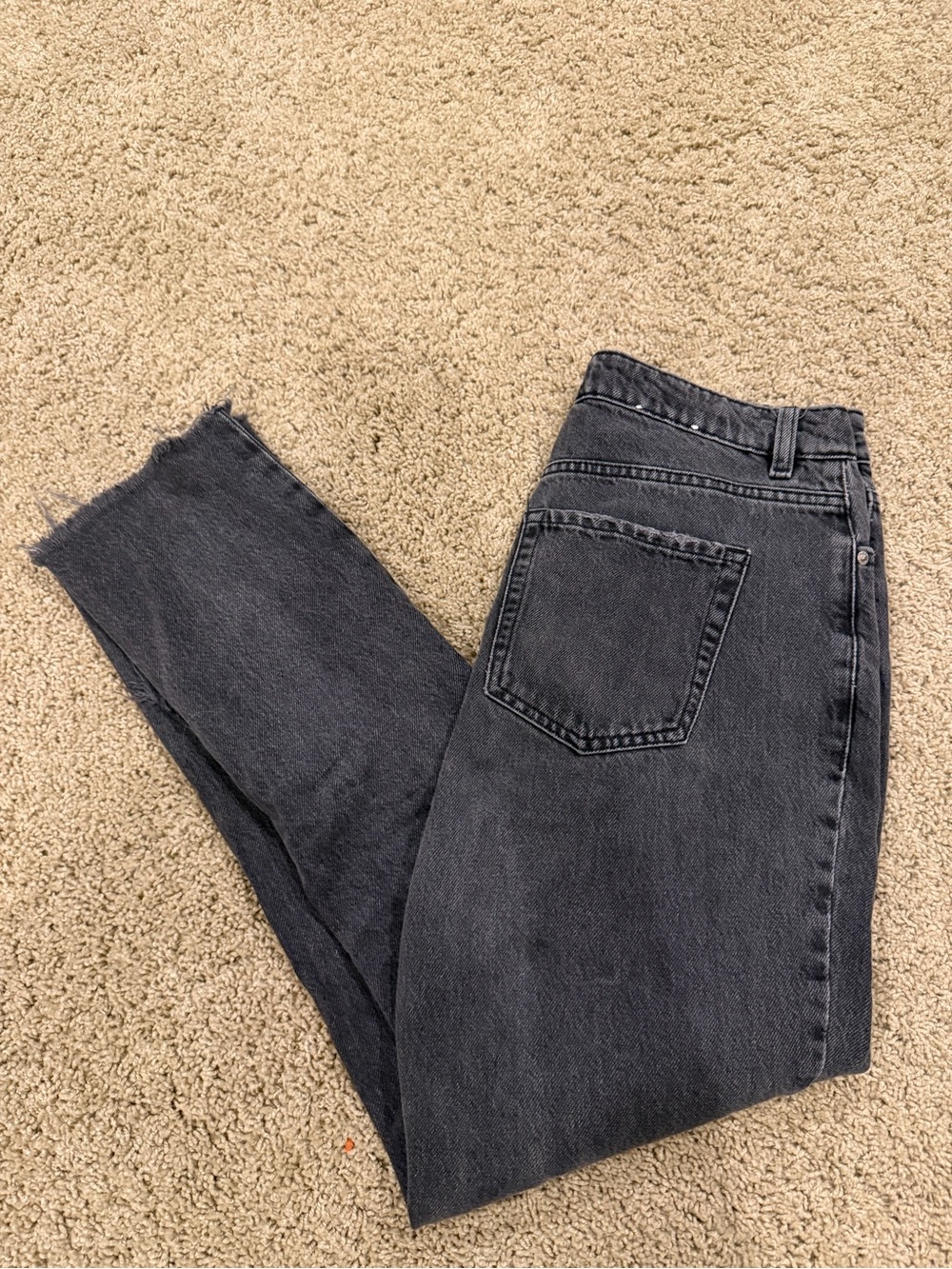 Garage High-Rise Black Washed Straight-Leg Jeans